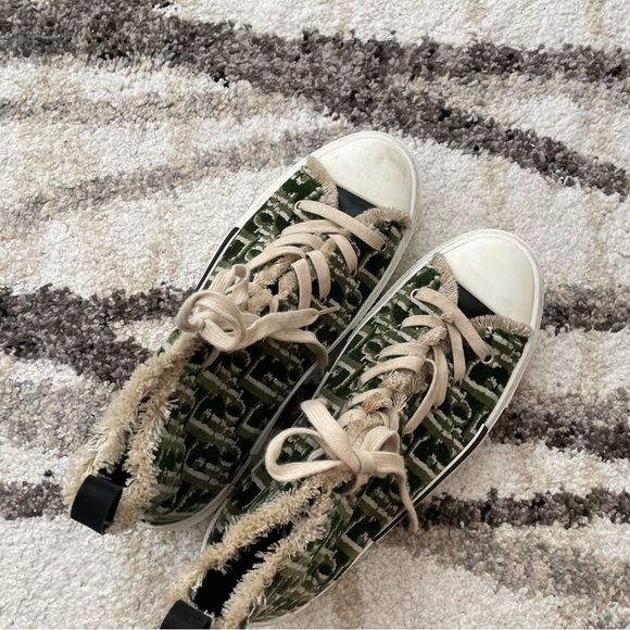 Men’s Dior B23 High Top Sneakers Green & White Oblique Tapestry - Picture 12 of 15